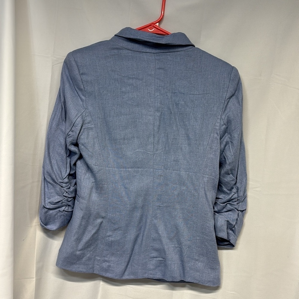 Jules & Leopold linen blend Light Blue Blazer button collard jacket small - Picture 6 of 9